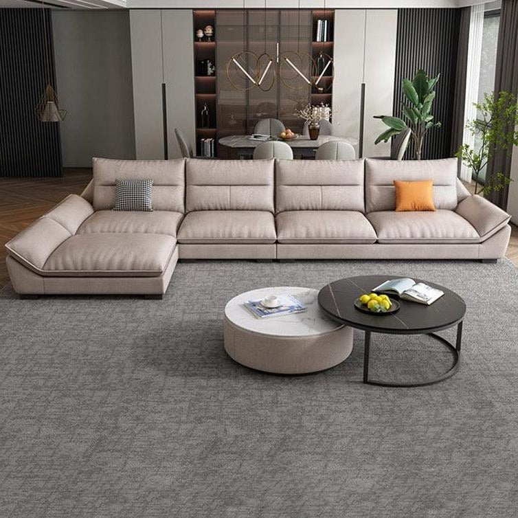Quinn Four Seater Sofa, Leathaire - Miola