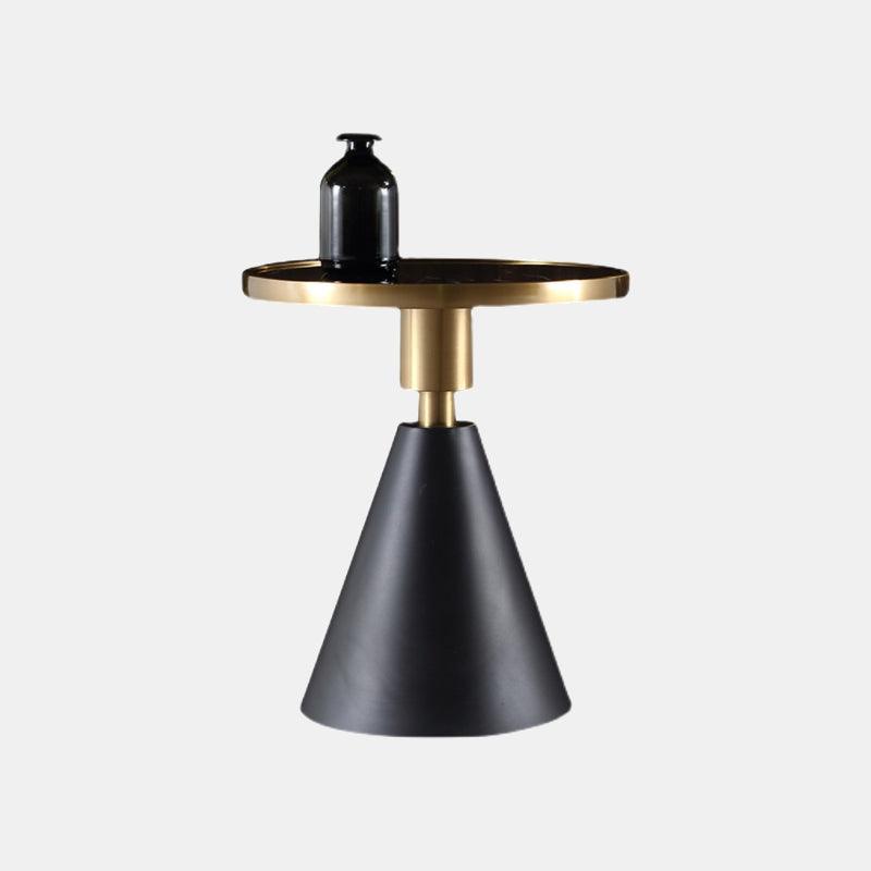 Modern Side Table with Marble Top and Metal Base - Miola