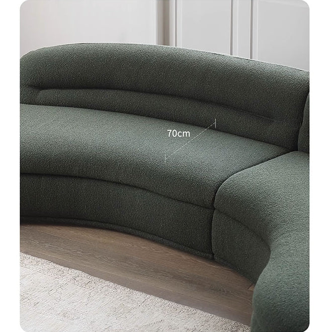 Yannik Four Seater Curved Sofa, Green - Miola