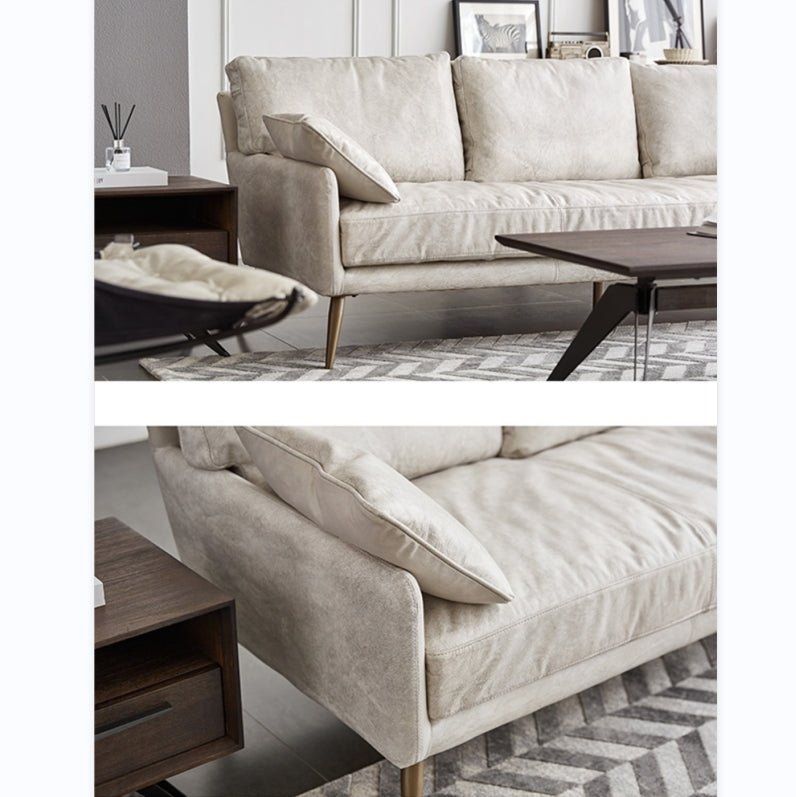 Luna Three Seaters Sofa, Three Seater Corner Sofa, Real Leather - Miola