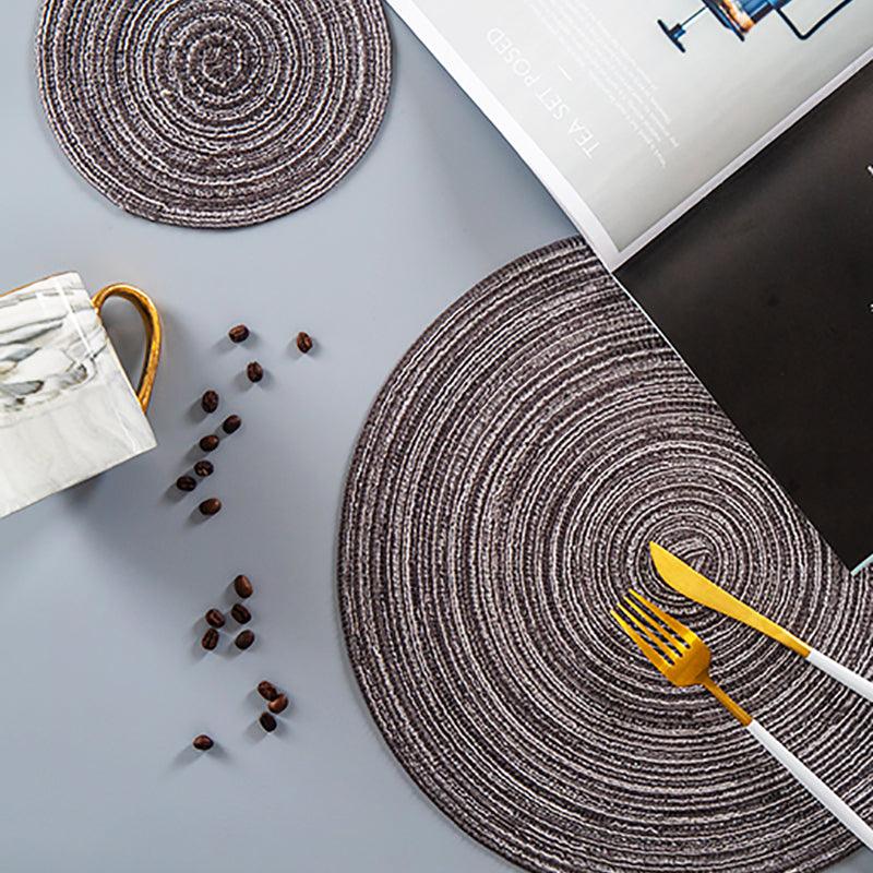 Round Braided Woven Placemats, Set of 4 Pieces - Miola
