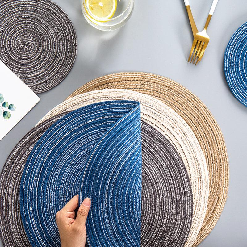 Round Braided Woven Placemats, Set of 4 Pieces - Miola