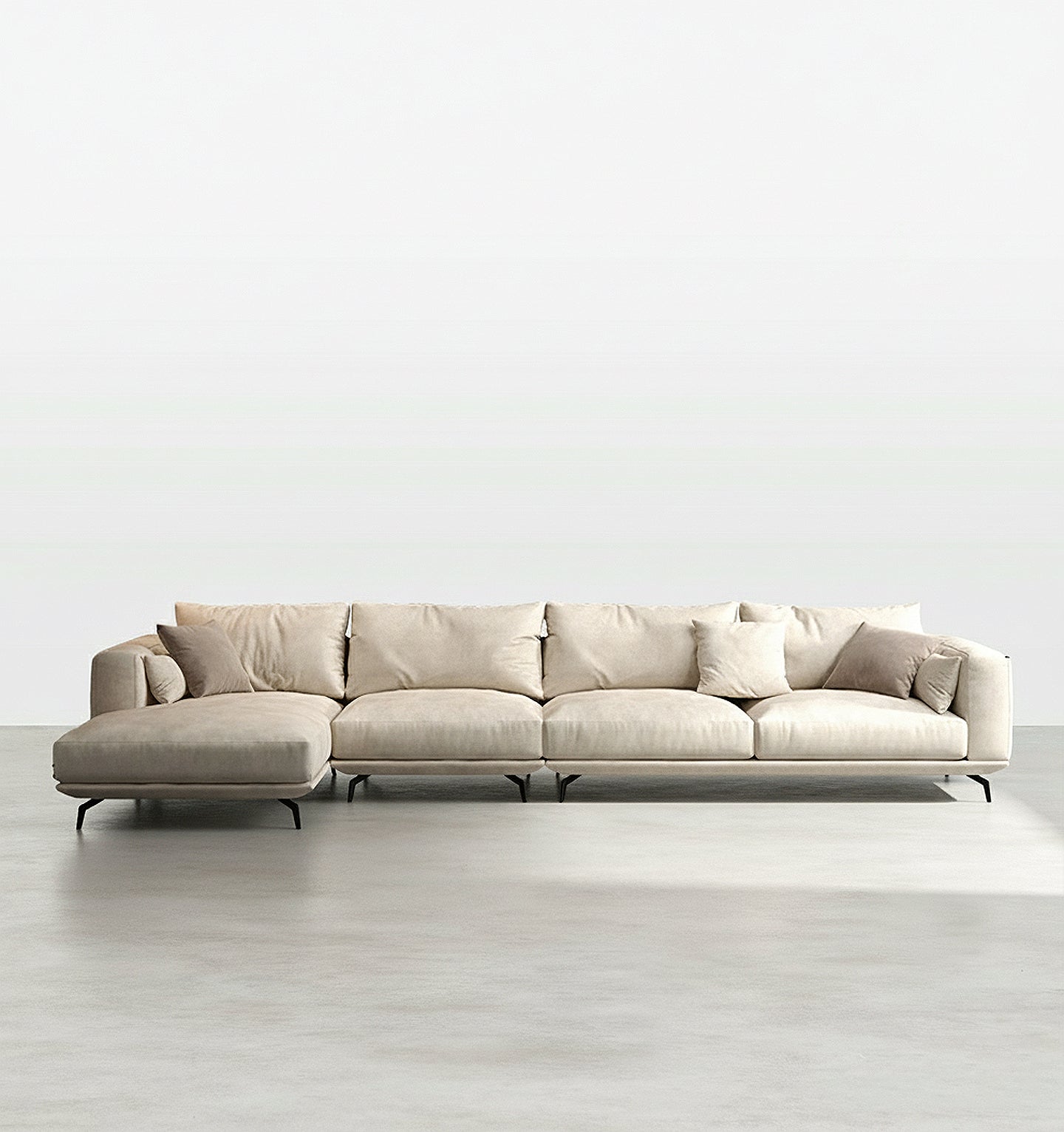 NR23 Four Seater Corner Sofa, Leathaire - Miola