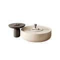 Eudora Modern Nesting Coffee Table Set With TV Stand, Cream And Grey - Miola