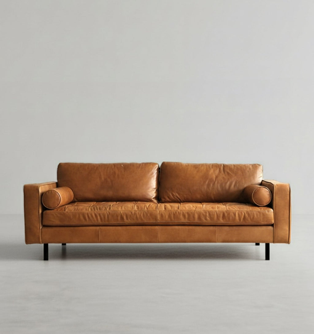 Porto Three Seater Sofa, Real Leather - Miola