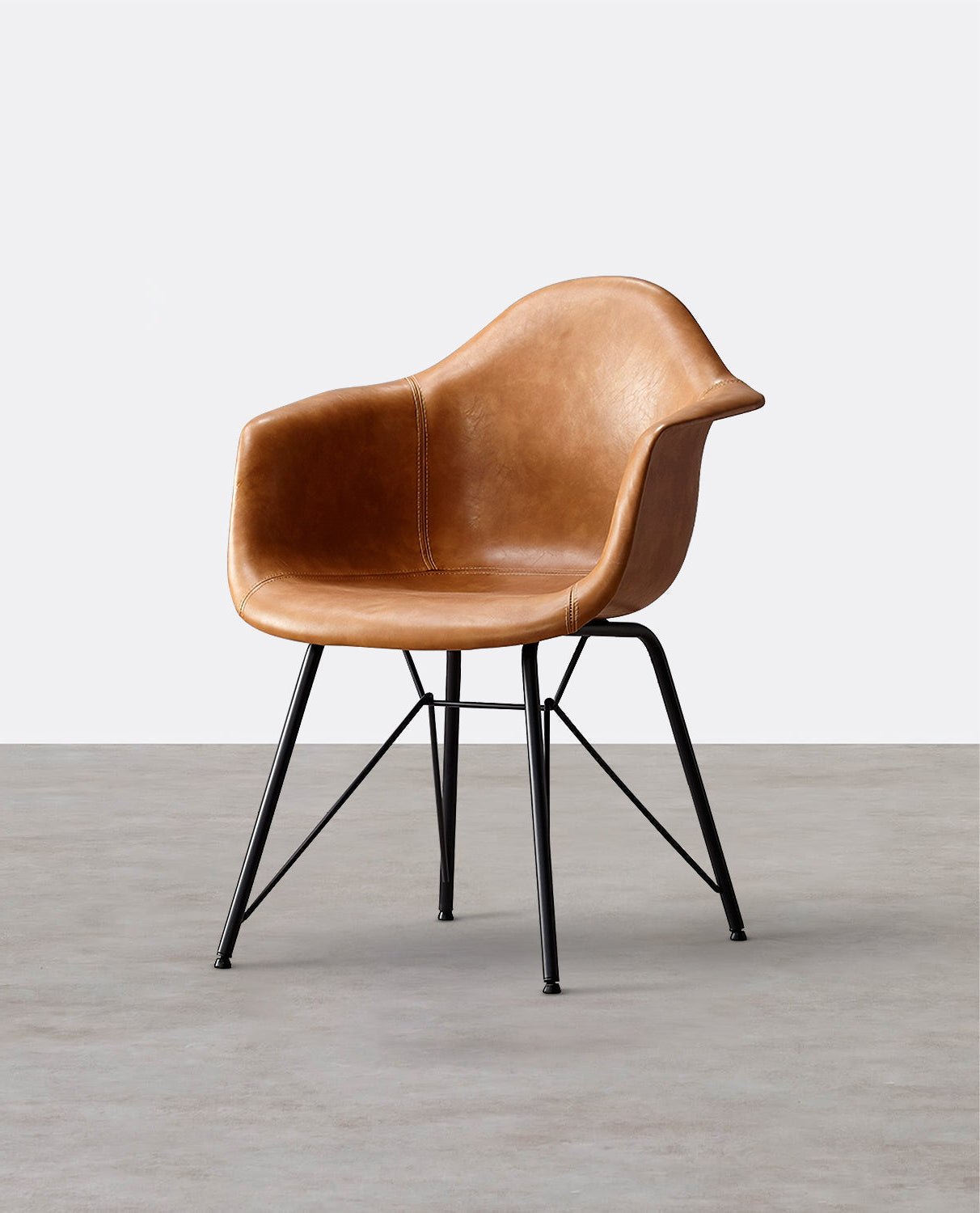 A Set of 2 Bobby Dining Chairs, Distressed Leather - Miola
