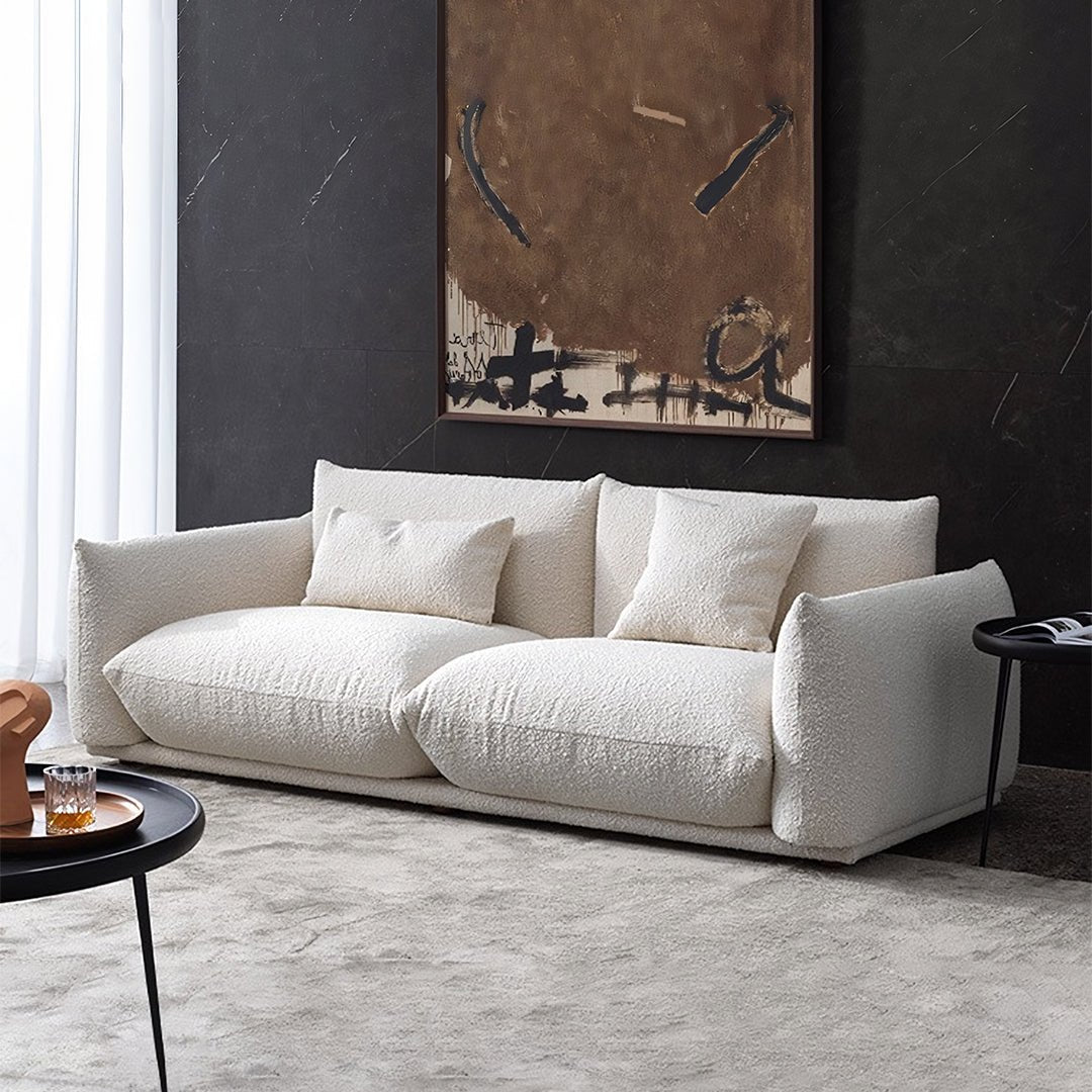 Isabella Two Seater, Three Seater Sofa, Boucle Or Velvet, White - Miola