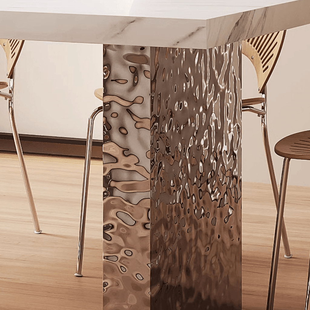 Madison Dining Table, White Sintered Stone & Acrylic - Miola
