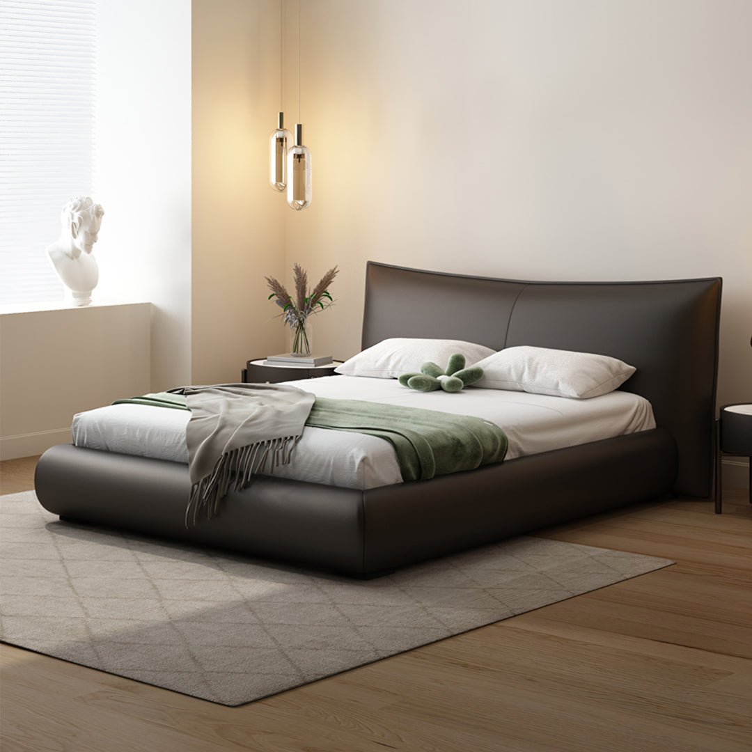 Kai King Size Bed With Storage, Super King Size With Storage, Real Leather - Miola