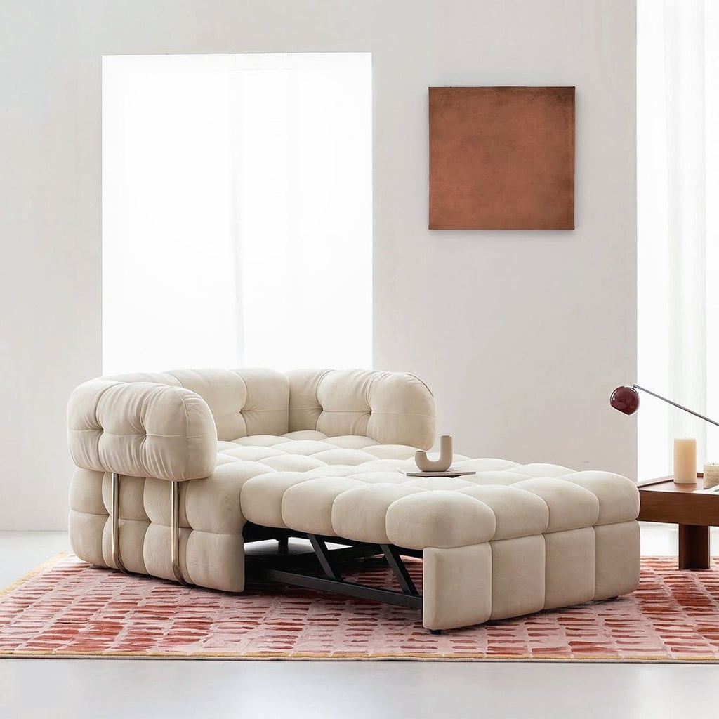 Rojas Single Sofa Bed, Armchair Sofa Bed, Cream - Miola