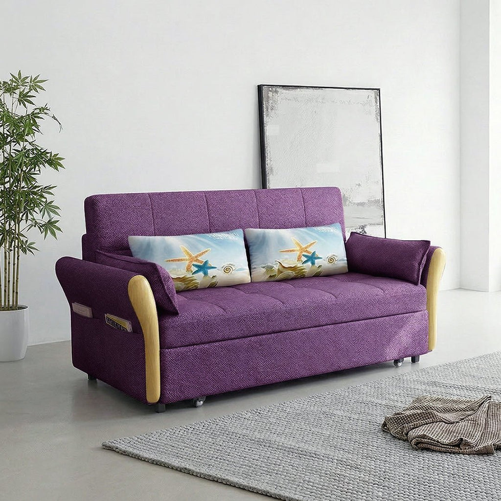 SB152 Two Seater Sofa Bed, Blue - Miola