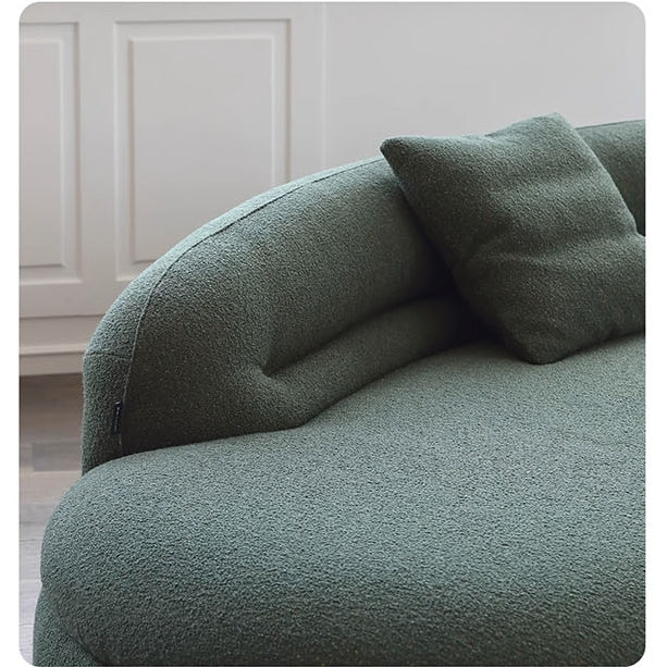 Yannik Four Seater Curved Sofa, Green - Miola