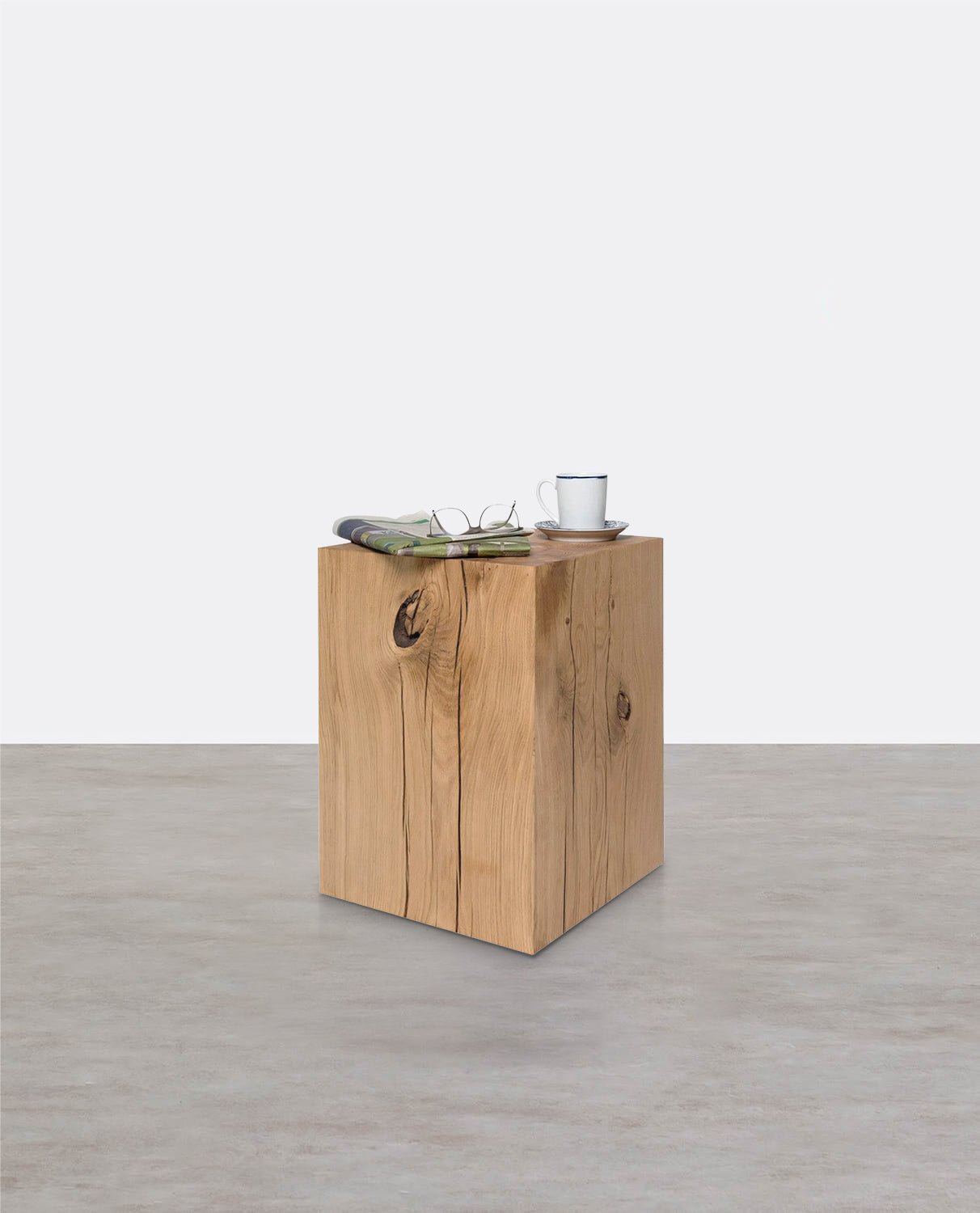 R56 Square Side Table, Solid Wood, Oak - Miola