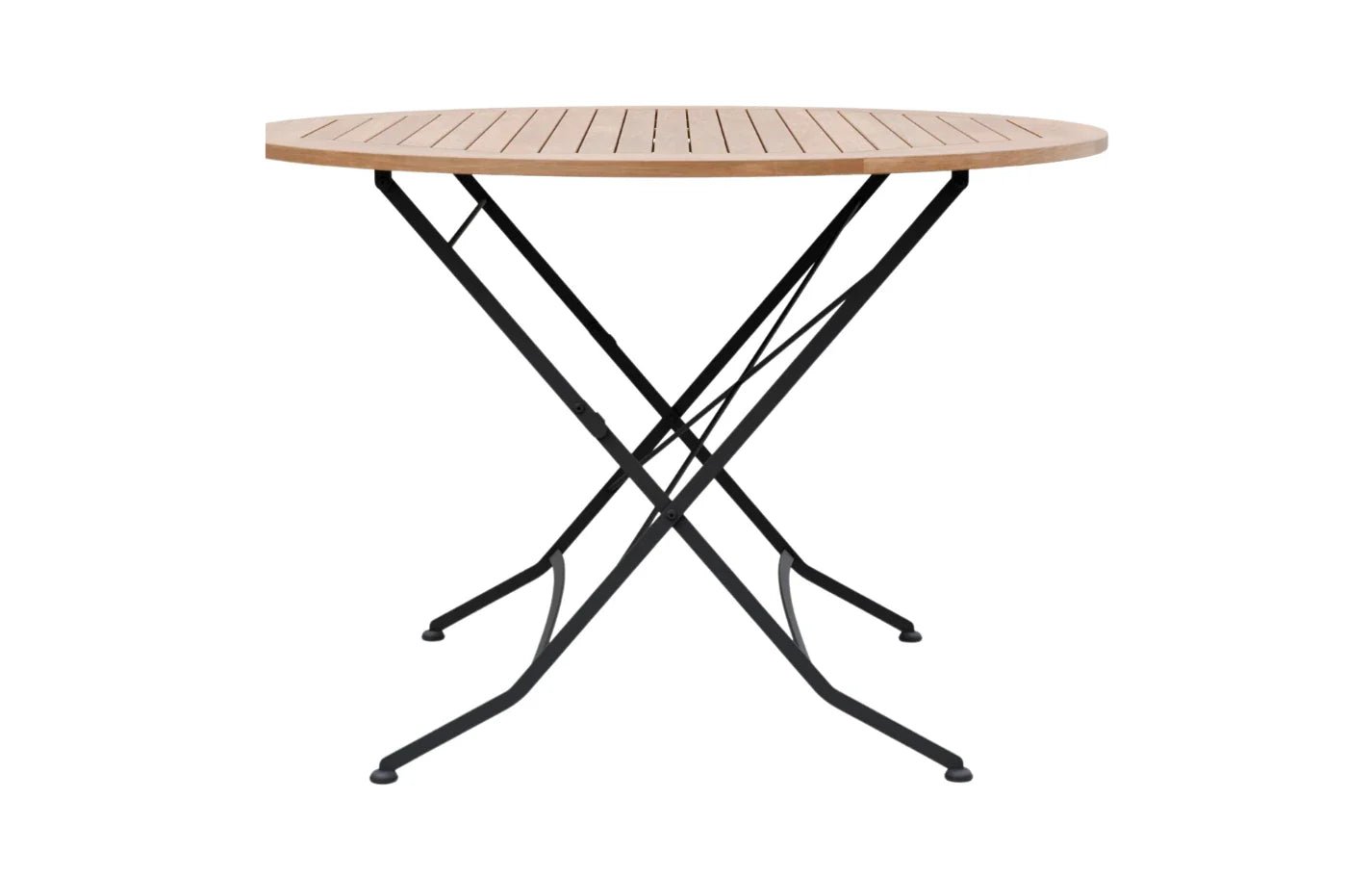 Sicily 4 Seater Teak and Wrought Iron Round 110cm Garden Dining Set - Miola