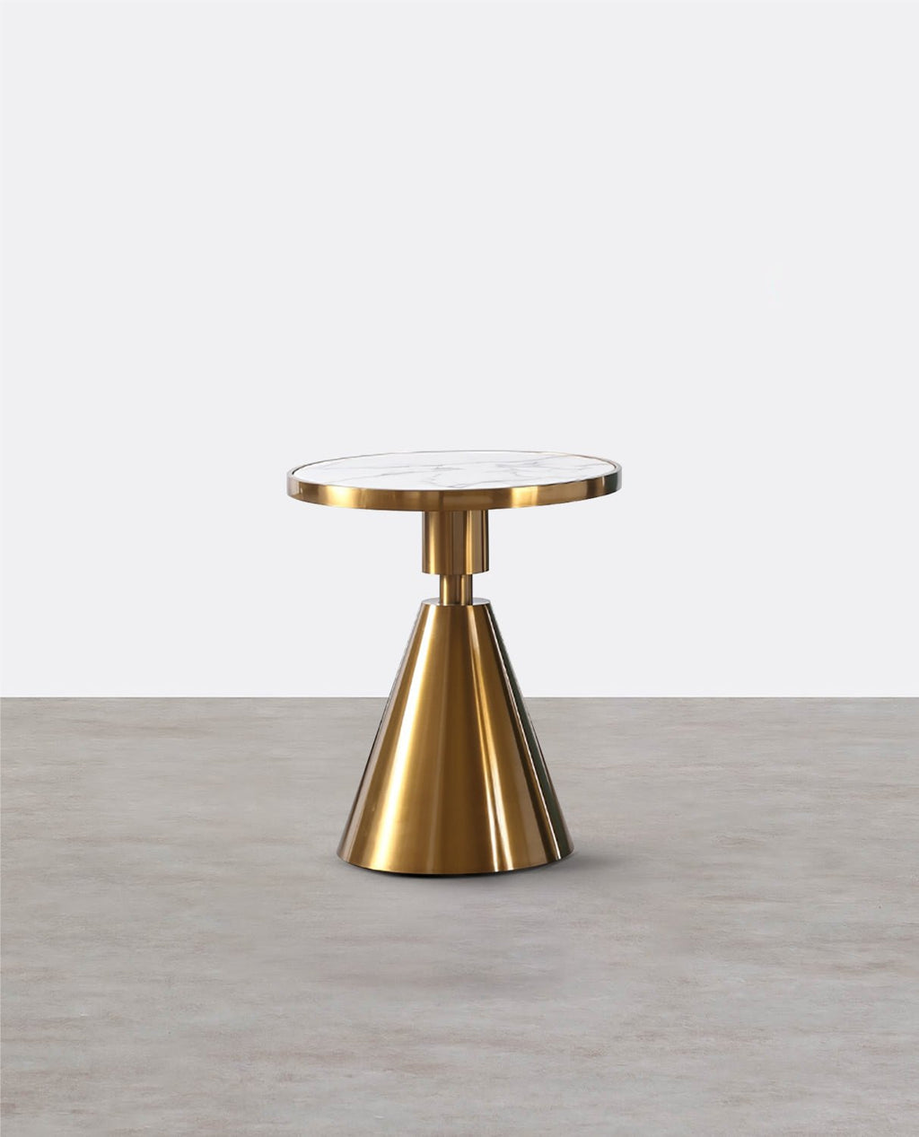 Modern Side Table with Marble Top and Metal Base - Miola