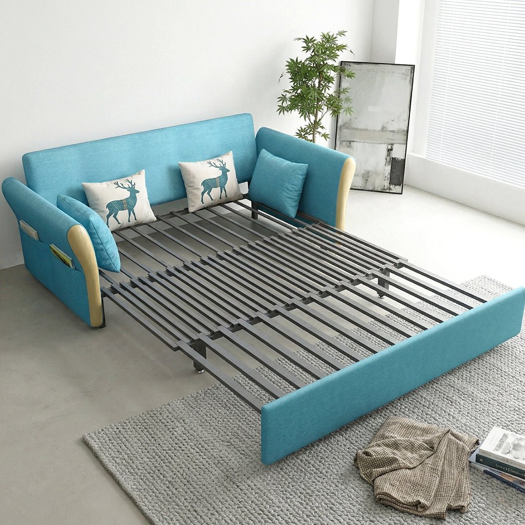 SB152 Two Seater Sofa Bed, Blue - Miola