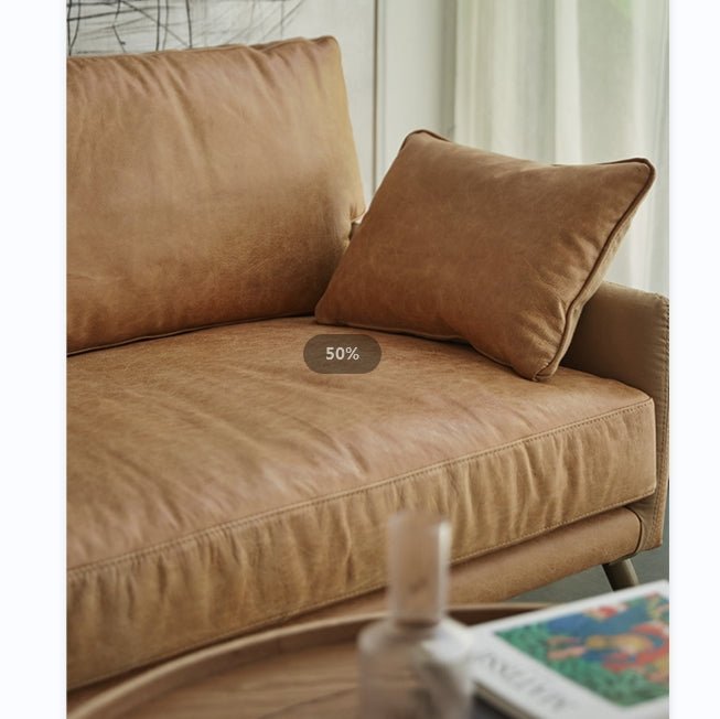 Luna Three Seaters Sofa, Three Seater Corner Sofa, Real Leather - Miola