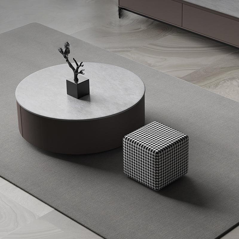Alvis Coffee Table Set With Stool, Sintered Stone - Miola