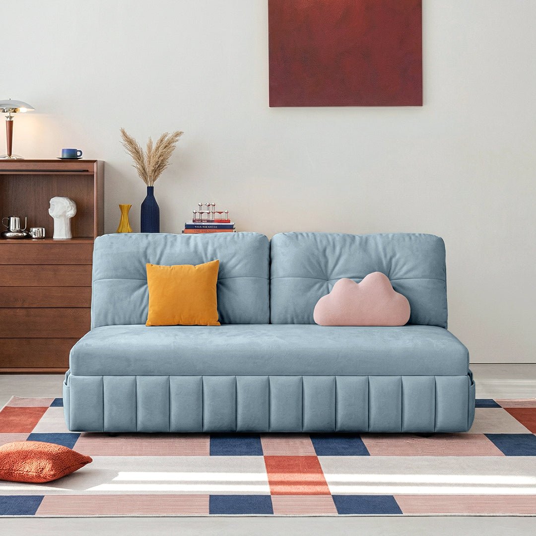 Mehta Single Seater Sofa Bed, Two Seater Sofa Bed, Blue - Miola