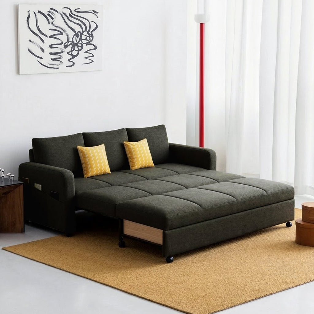 Gabriel Two Seater Sofa Bed, Linen - Miola