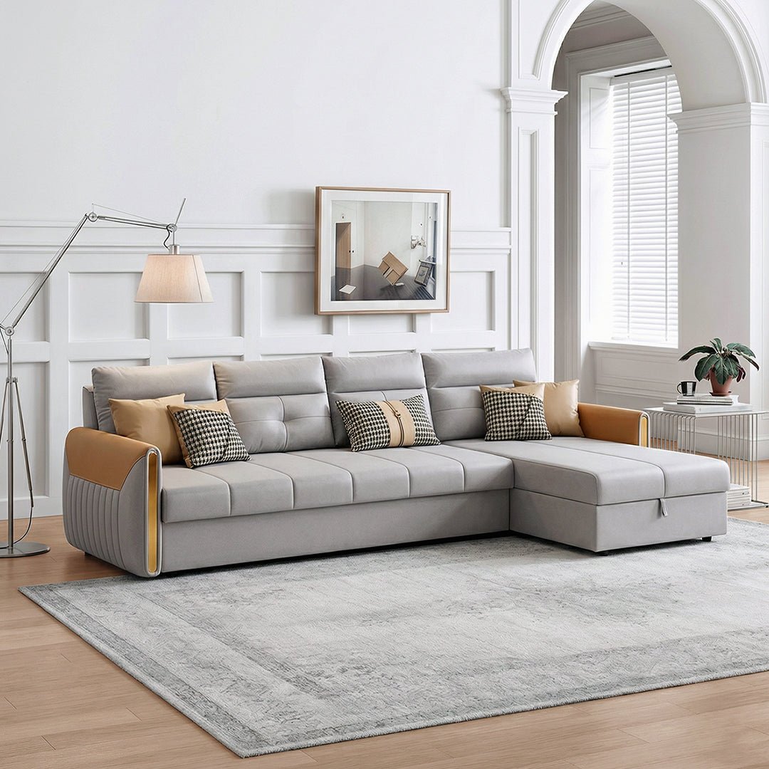 Malhotra L Shape Sofa Bed, Small Corner Sofa Bed - Miola