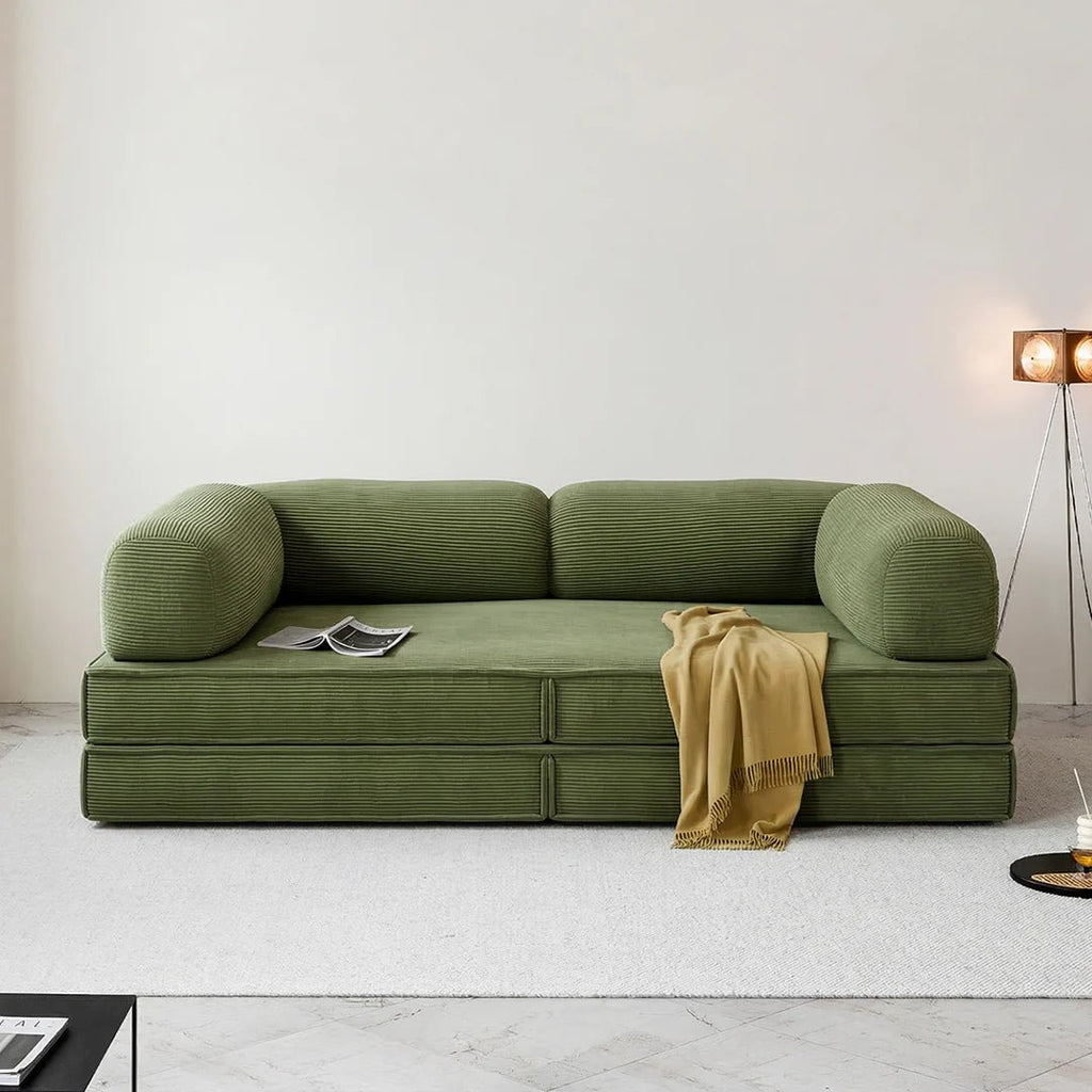 Van Buren Foldable Lazy Sofa Bed, Corduroy - Miola