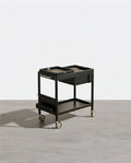 Orion With Magazine Rack Side Table With Trolleys - Miola
