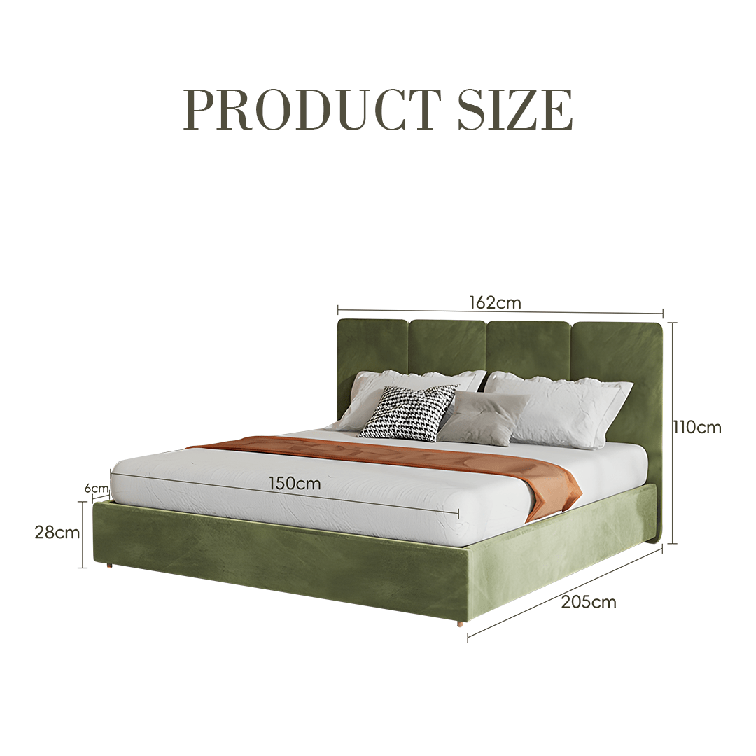 Laura King Size Bed, Velvet - Miola
