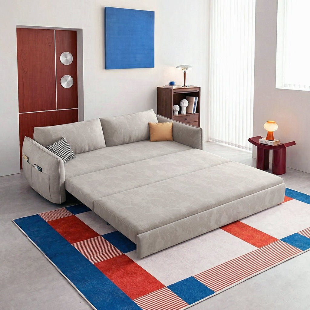 Fernandez Two Seater, Three Seater Sofa Bed With Storage, Suede - Miola