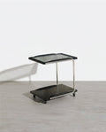 Demetrius Side Table With Trolleys, Black - Miola