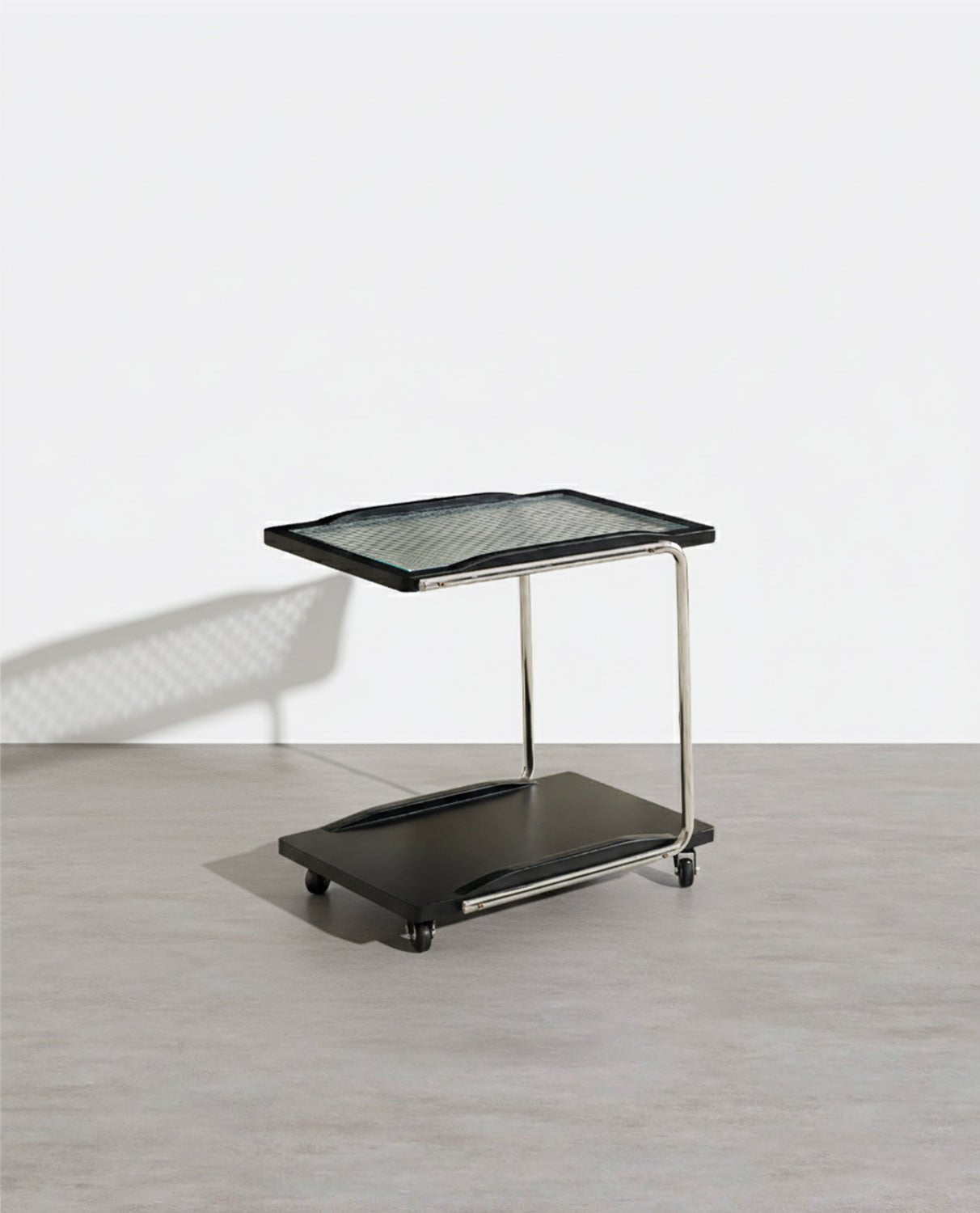 Demetrius Side Table With Trolleys, Black - Miola