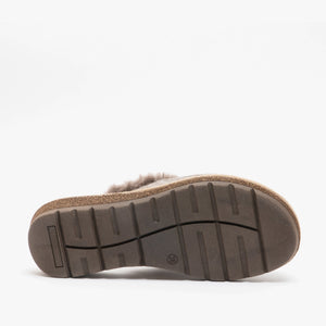 Wool Mule Slippers Beige