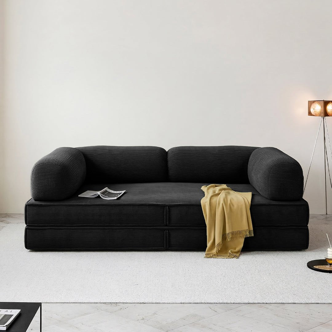 Van Buren Foldable Lazy Sofa Bed, Corduroy - Miola