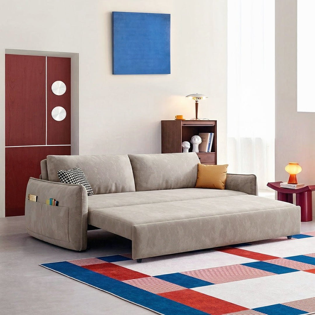 Fernandez Two Seater, Three Seater Sofa Bed With Storage, Suede - Miola