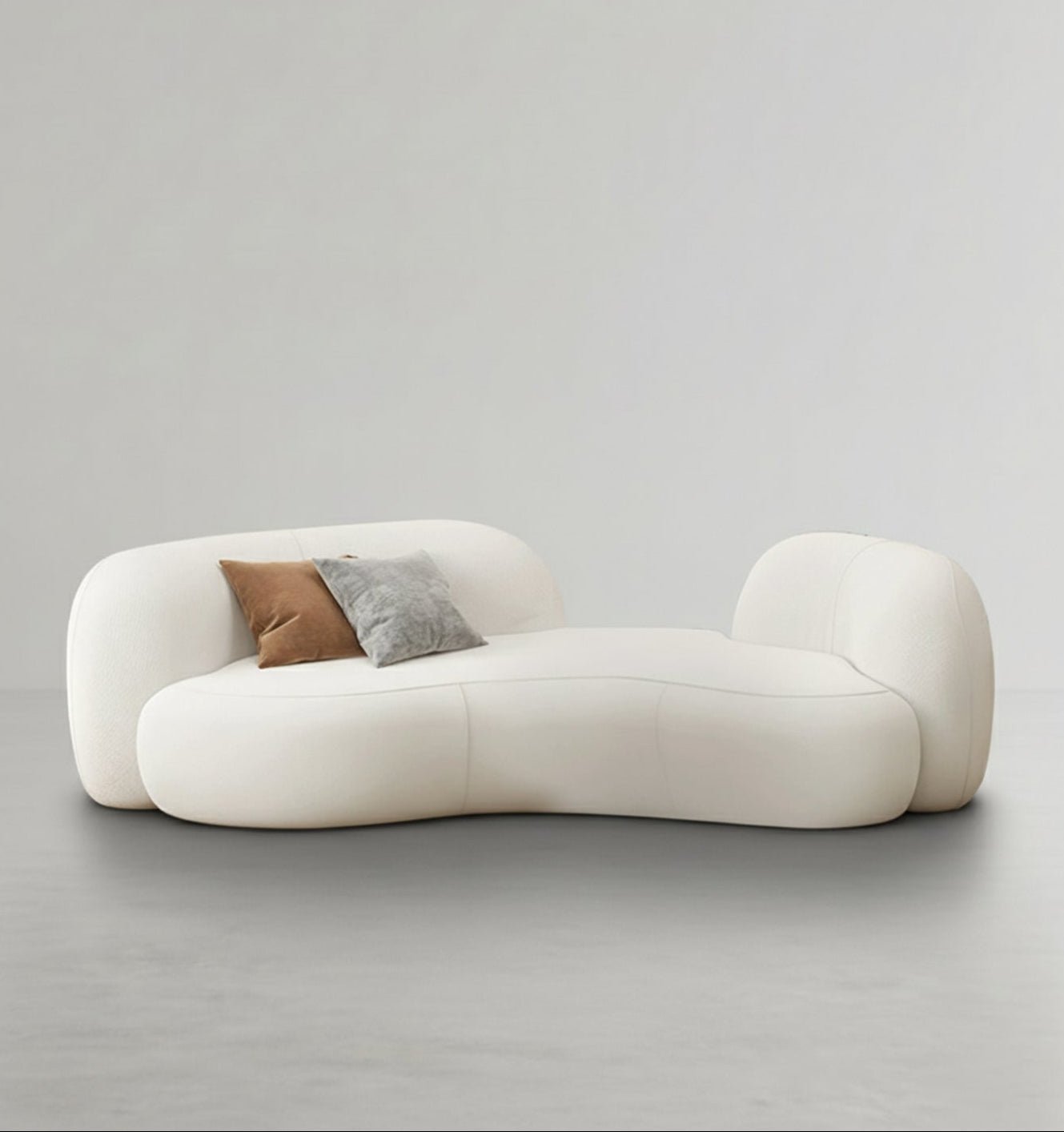Elara Modern Curved Two Seater, Three Seater Sofa, Boucle - Miola