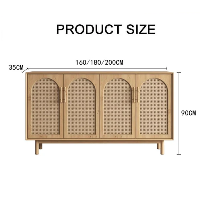 Celeste Rattan Sideboard, Pine Wood