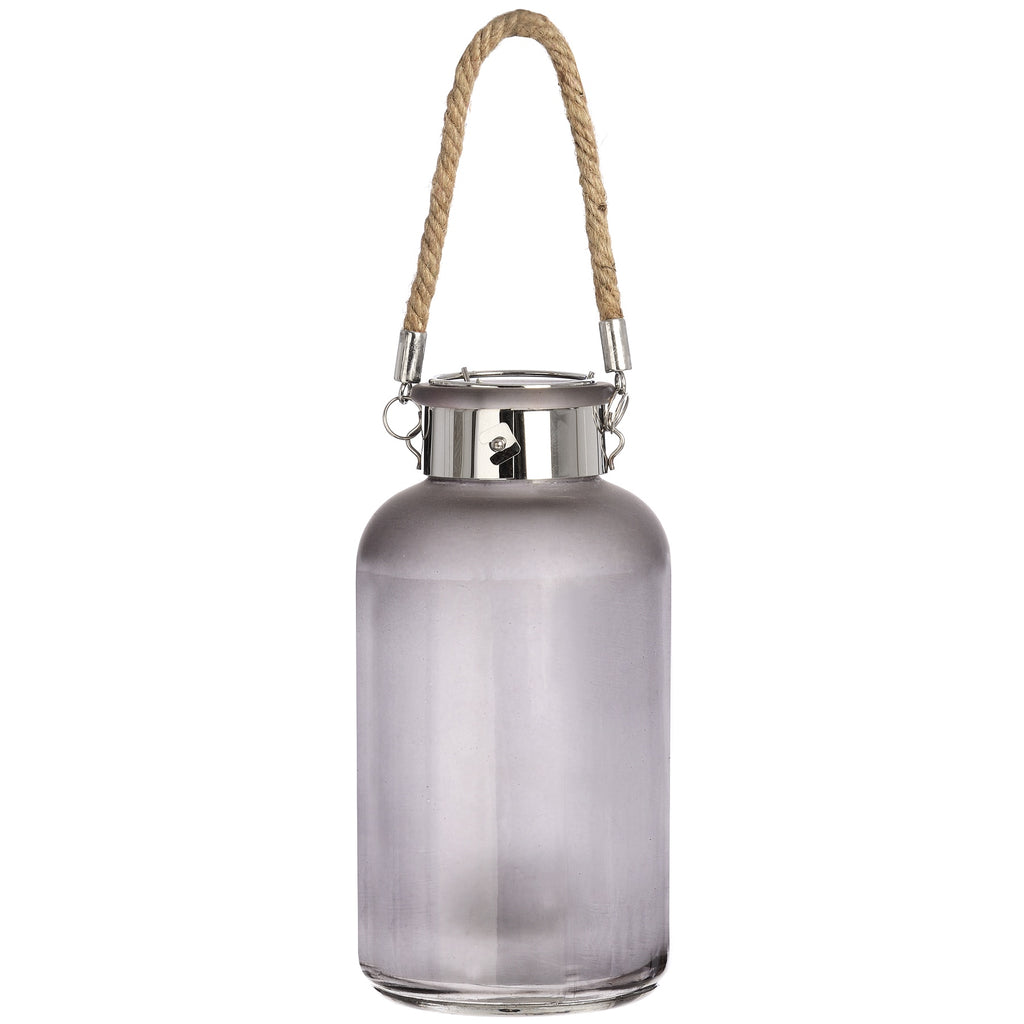 Frosted Grey Glass Lantern