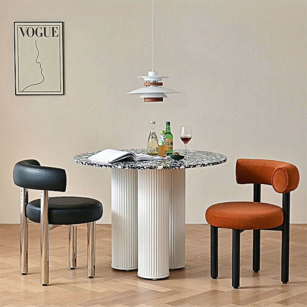 Martinez Small Round Dining Table, Marble - Miola