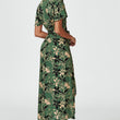 Load image into Gallery viewer, Abstract Floral Wrap Maxi Dress In Olive
