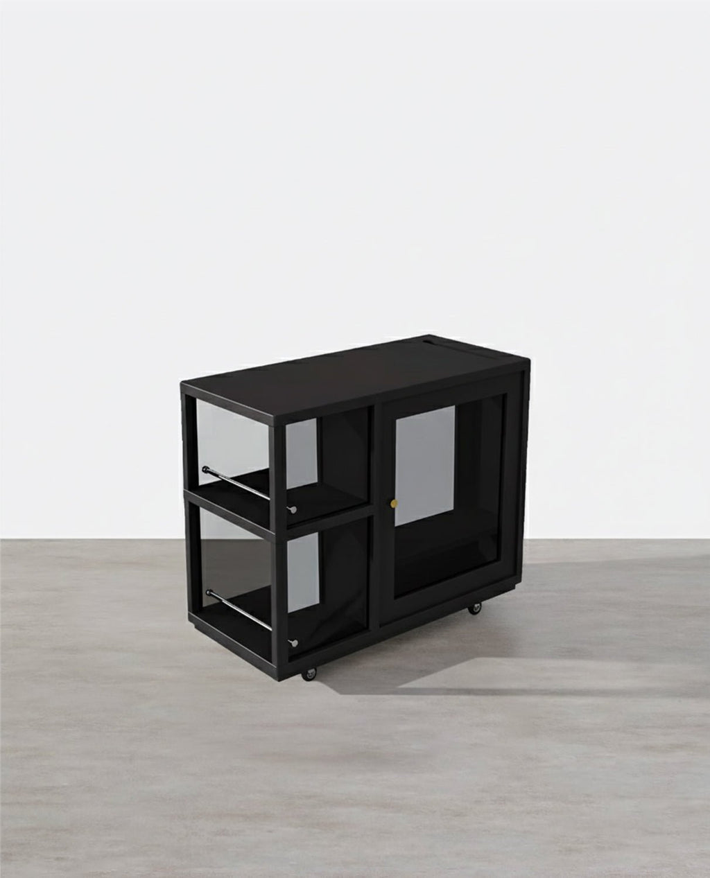 Aglaea Side Table With Storage, Black - Miola