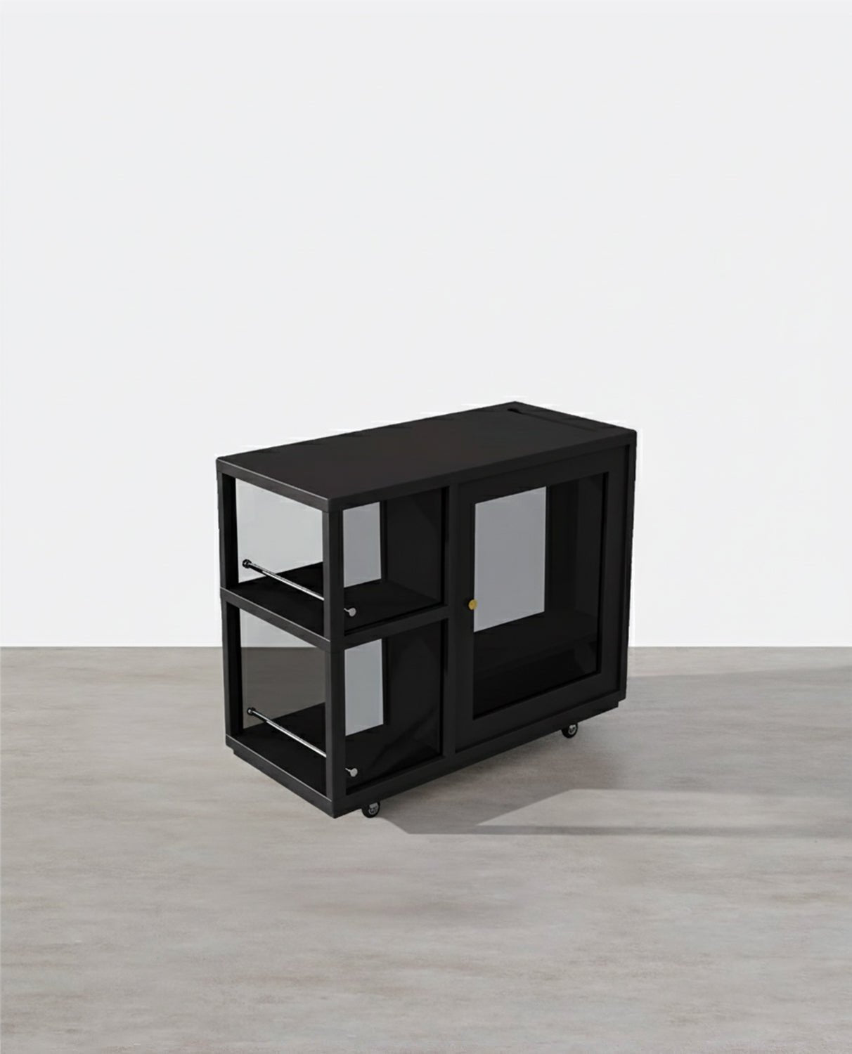 Aglaea Side Table With Storage, Black - Miola