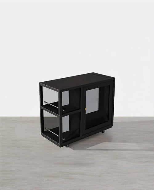 Aglaea Side Table With Storage, Black - Miola