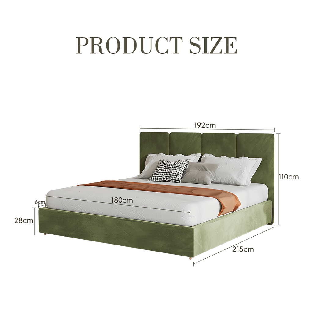 Laura King Size Bed, Velvet - Miola
