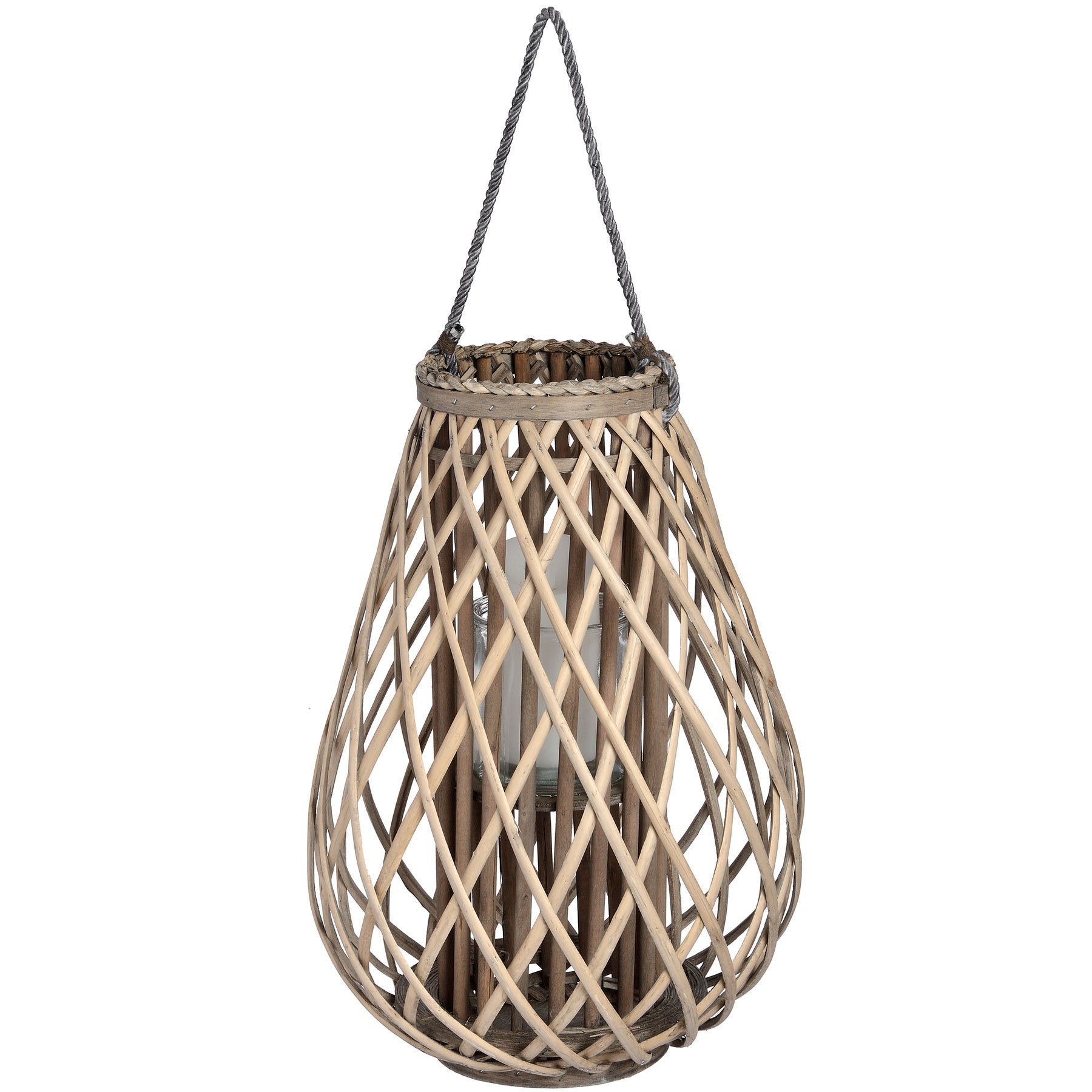 Wicker Bulbous Lantern