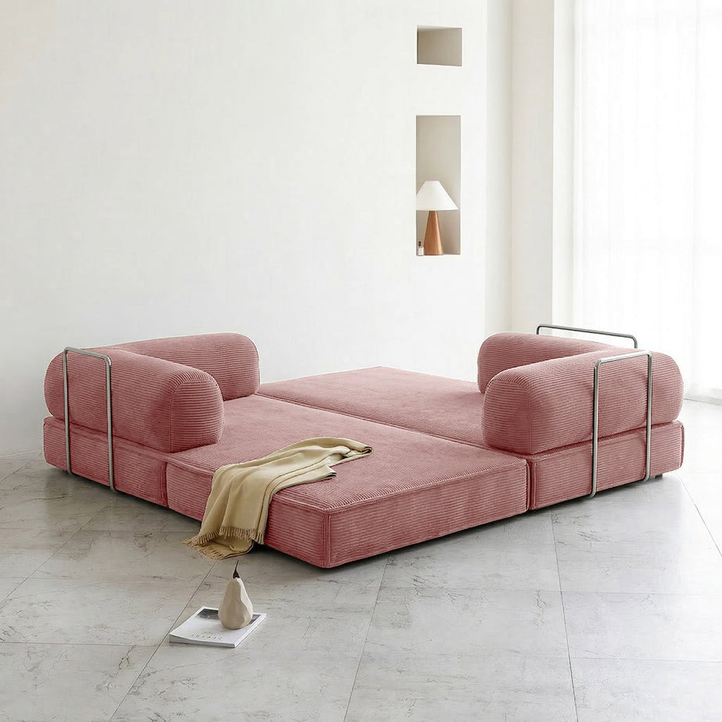Van Buren Foldable Lazy Sofa Bed, Corduroy - Miola