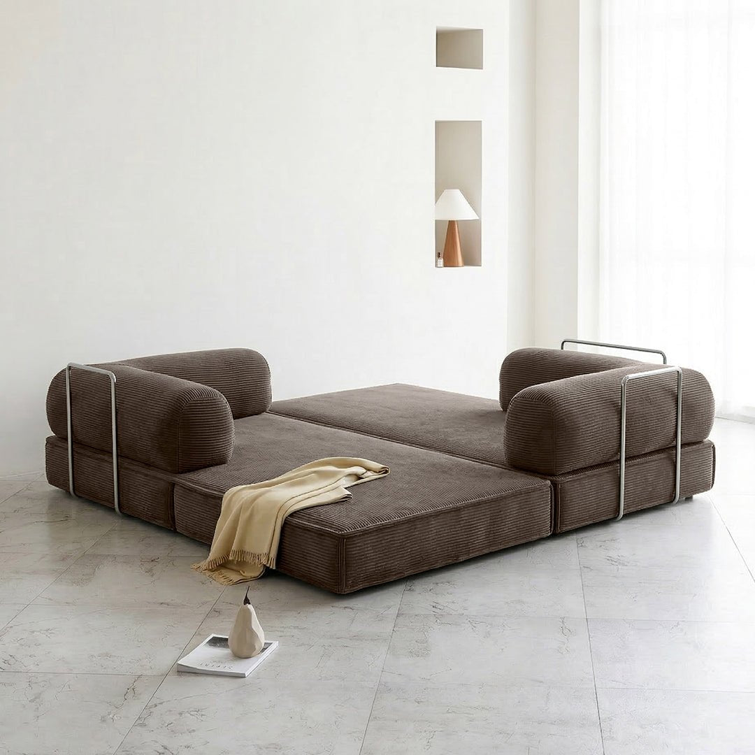 Van Buren Foldable Lazy Sofa Bed, Corduroy - Miola