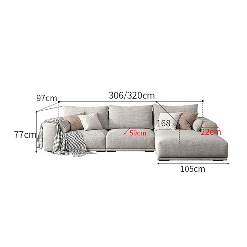 Frances Three Seater Corner, Four Seater Corner Sofa, Cotton Linen - Miola