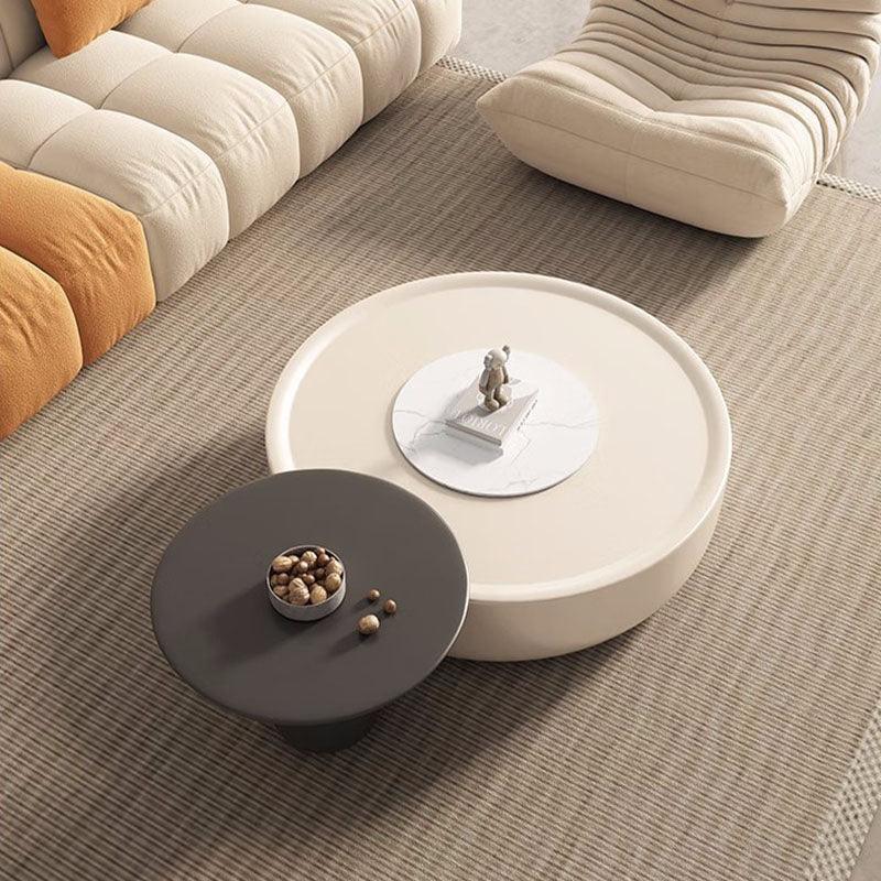 Eudora Modern Nesting Coffee Table Set With TV Stand, Cream And Grey - Miola