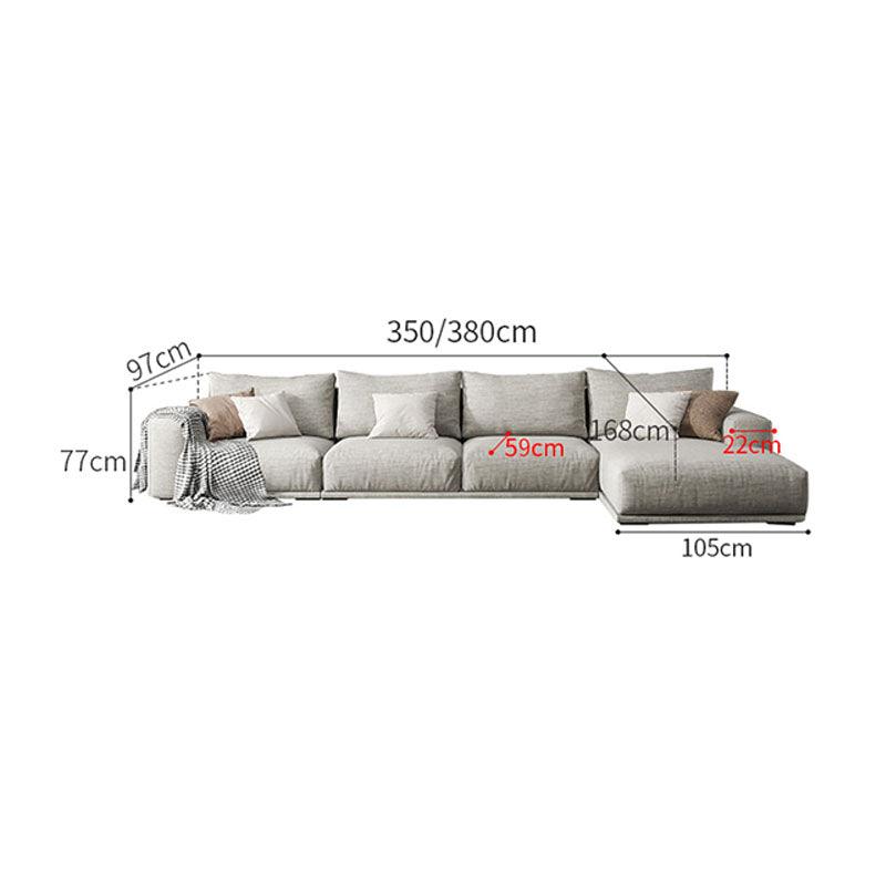 Frances Three Seater Corner, Four Seater Corner Sofa, Cotton Linen - Miola
