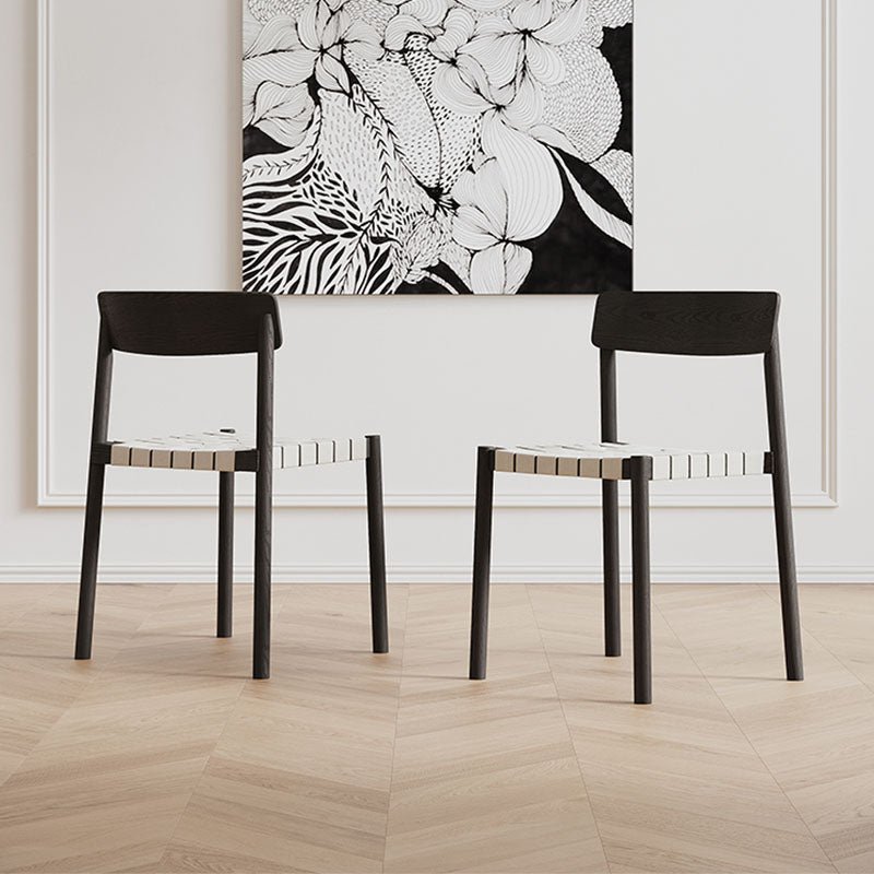 Eden Dining Chair, Black, Solid Wood & Linen - Miola